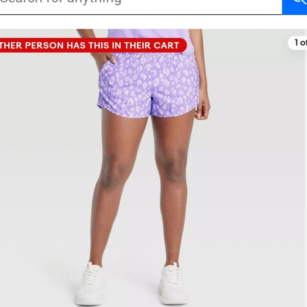 All in Morion lavender shorts with build in moisture wicking , quick dry 3inch r